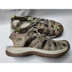 KEEN Whisper Women’s 7 Timberwolf Tarragon Closed‑Toe Sandals